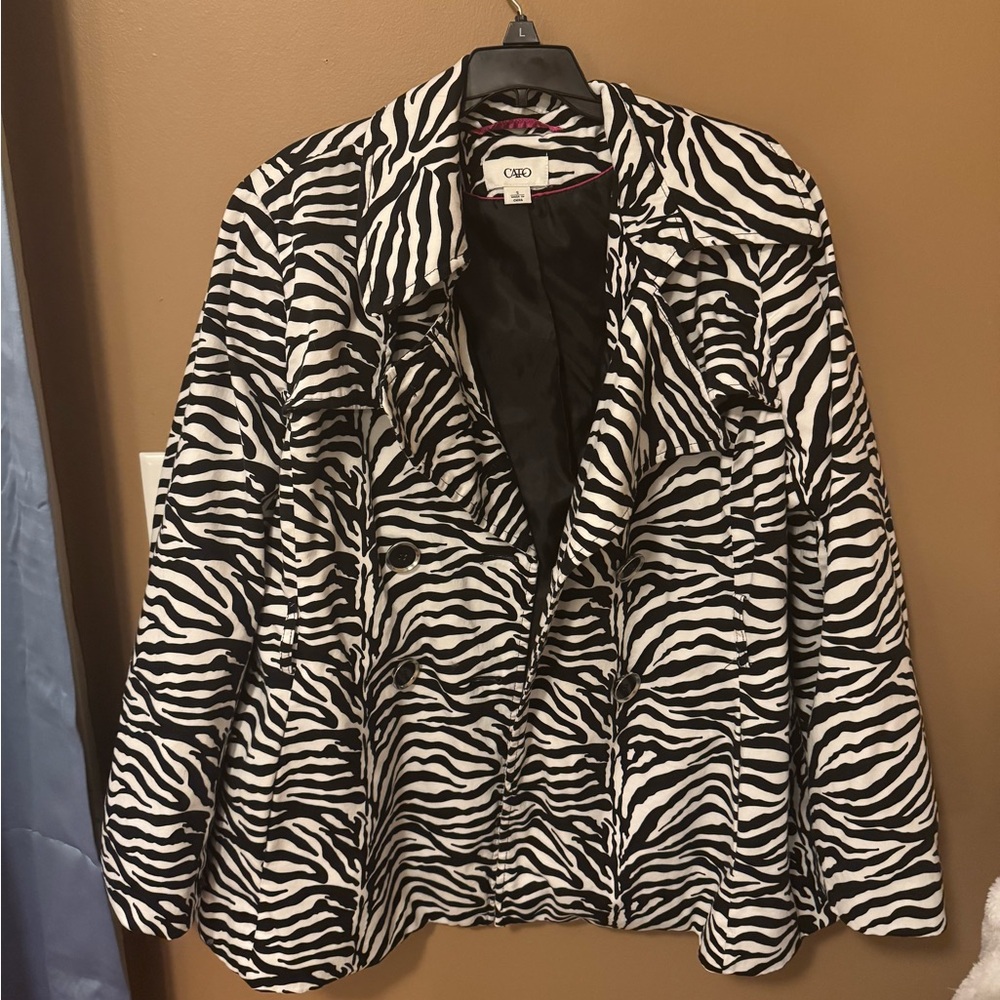 Cato Zebra Pattern Blazer - Black and White